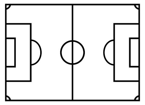 Football pitch isolated vector illustration.